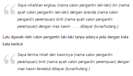 cara ijab kabul bahasa indonesia